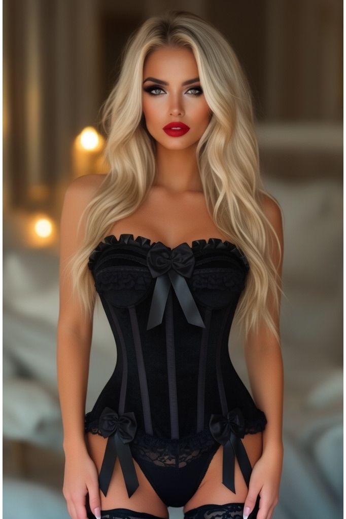 Daisy Corsets Top Drawer Black Velvet Steel Boned Burlesque Corset