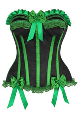 Daisy Corsets Top Drawer Black/Green Satin Steel Boned Burlesque Corset