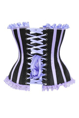Daisy Corsets Top Drawer Black/Lavender Satin Steel Boned Burlesque Corset