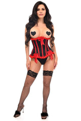 Daisy Corsets Top Drawer Black/Red Steel Boned Burlesque Underbust Corset Waist Cincher