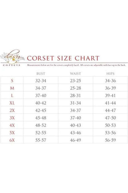 Top Drawer Black/White Steel Boned Burlesque Corset - Daisy Corsets