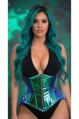 Daisy Corsets Top Drawer Holo Double Steel Boned Underbust Waist Cincher Corset