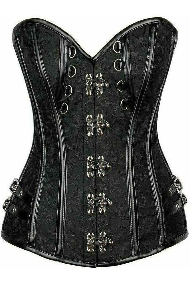 Daisy Corsets Top Drawer Brocade & Faux Leather Steel Boned Corset