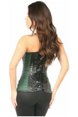 Daisy Corsets Top Drawer Brocade & Faux Leather Steel Boned Corset