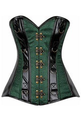 Daisy Corsets Top Drawer Brocade & Faux Leather Steel Boned Corset