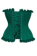 Daisy Corsets Top Drawer Dark Green Satin Steel Boned Burlesque Corset