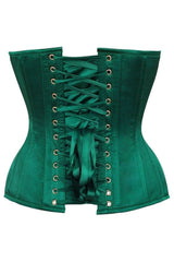 Daisy Corsets Top Drawer Dark Green Satin Steel Boned Overbust Corset