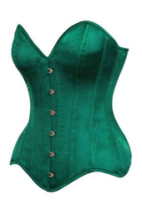 Daisy Corsets Top Drawer Dark Green Satin Steel Boned Overbust Corset