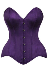 Daisy Corsets Top Drawer Dark Purple Satin Steel Boned Overbust Corset