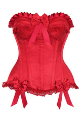 Daisy Corsets Top Drawer Dark Red Satin Steel Boned Burlesque Corset