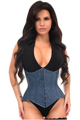 Daisy Corsets Top Drawer Denim Double Steel Boned Waist Training Corset Cincher