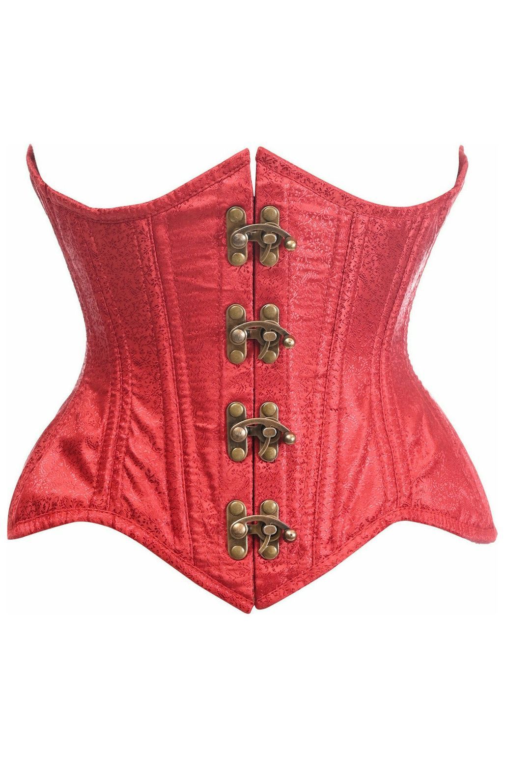 Daisy Corsets Top Drawer Double Steel Boned Wine Brocade Curvy Underbust Corset