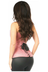 Top Drawer Dusty Rose Brocade Steel Boned Corset - Daisy Corsets