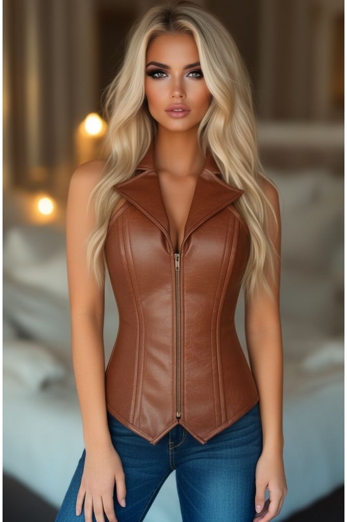 Daisy Corsets Top Drawer Faux Leather Steel Boned Corset