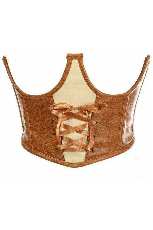 Daisy Corsets LIMITED EDITION Top Drawer Faux Leather Steel Boned Lace-Up Open Cup Waist Cincher