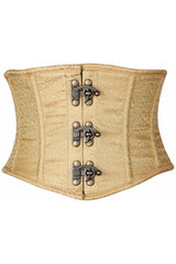 Daisy Corsets Top Drawer Gold Brocade Steel Boned Mini Cincher w/Clasps