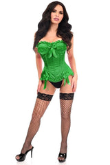 Daisy Corsets Top Drawer Green Satin Steel Boned Burlesque Corset