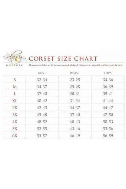 Top Drawer Lavender Holo & Black Fishnet Steel Boned Under Bust Corset - Daisy Corsets