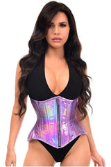 Daisy Corsets Top Drawer Lavender Holo Double Steel Boned Underbust Waist Cincher Corset