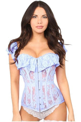 Top Drawer Lt Blue Sheer Lace Steel Boned Corset - Daisy Corsets