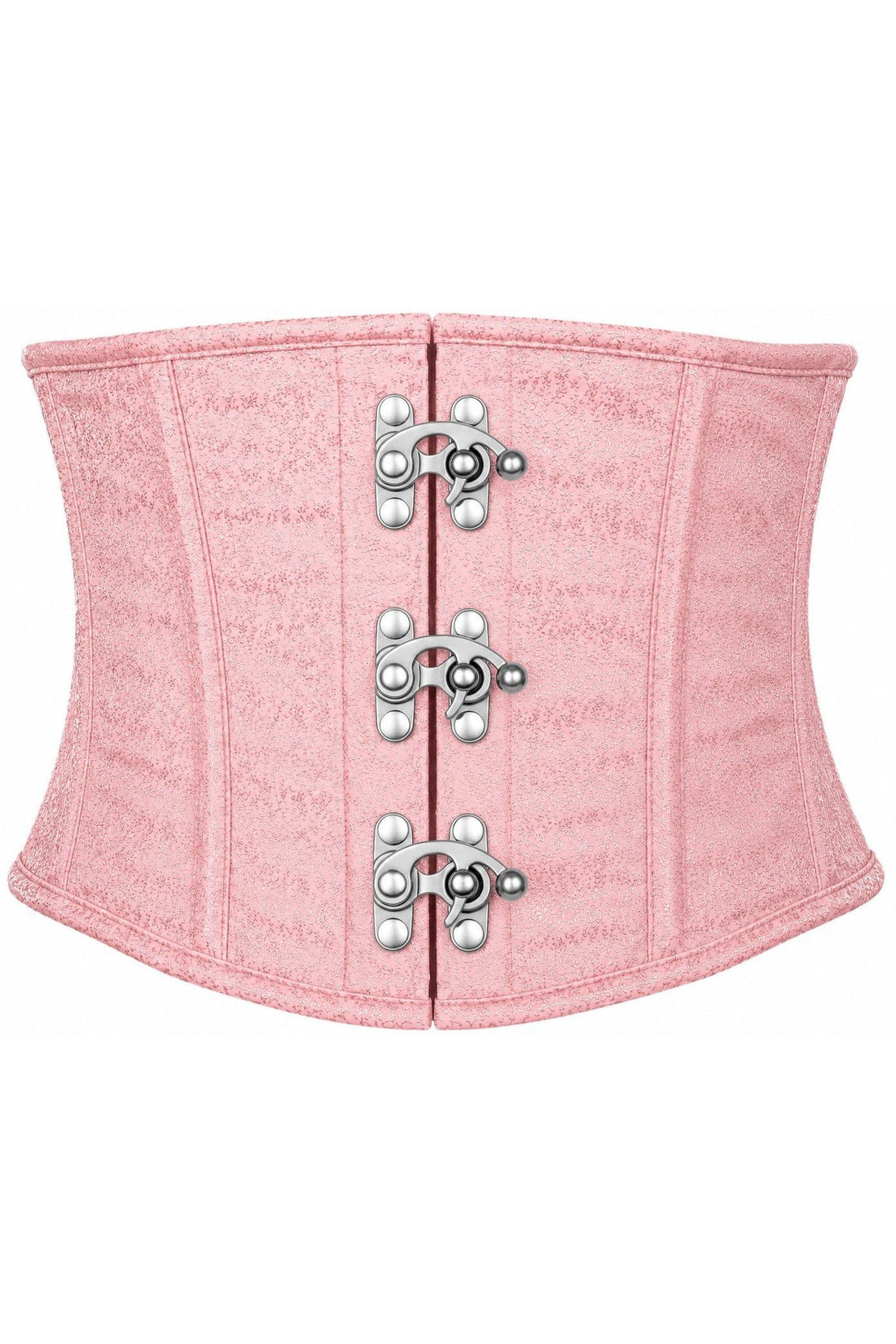Daisy Corsets Top Drawer Lt Pink Brocade Steel Boned Mini Cincher w/Clasps