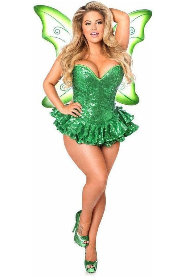 Daisy Corsets Top Drawer Premium Sequin Green Fairy Corset Dress Costume
