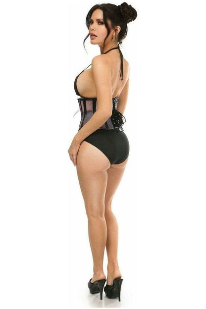 Top Drawer Purple Patent & Fishnet Underbust Corset - Daisy Corsets