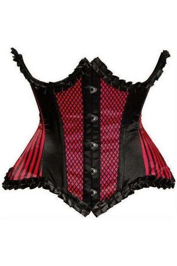 Daisy Corsets Top Drawer Red Burlesque Underwire Curvy Cut Waist Cincher Corset