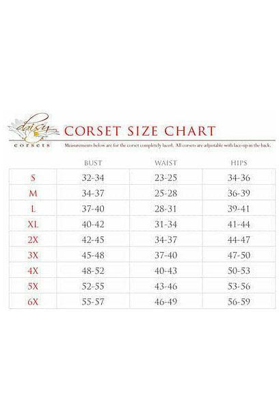Top Drawer Red Burlesque Underwire Curvy Cut Waist Cincher Corset - Daisy Corsets