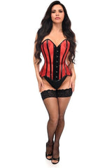 Top Drawer Red Mesh Net w/Patent Steel Boned Overbust Corset - Daisy Corsets