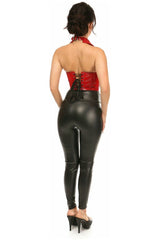 Daisy Corsets Top Drawer Red Patent Steel Boned Collared Bustier Top