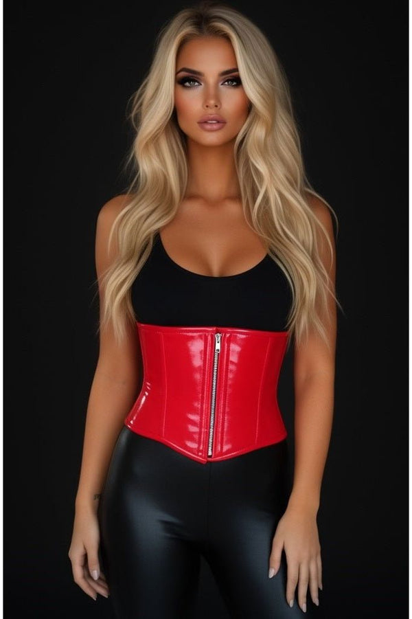 Daisy Corsets Top Drawer Red Patent Steel Boned Mini Cincher
