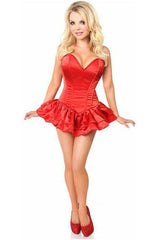Top Drawer Red Satin Steel Boned Corset Dress - Daisy Corsets