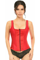 Daisy Corsets Top Drawer Red Satin Steel Boned Uniforming Corset w/Straps