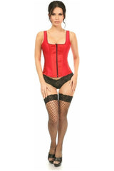 Daisy Corsets Top Drawer Red Satin Steel Boned Uniforming Corset w/Straps