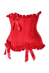 Top Drawer Red Steel Boned Burlesque Underbust Corset Waist Cincher - Daisy Corsets