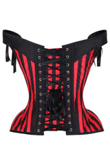 Daisy Corsets Top Drawer Red/Black Striped Steel Boned Corset w/Straps