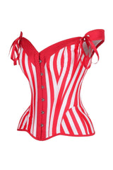 Daisy Corsets Top Drawer Red/White Striped Steel Boned Corset w/Straps