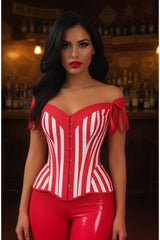 Daisy Corsets Top Drawer Red/White Striped Steel Boned Corset w/Straps
