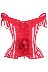 Daisy Corsets Top Drawer Red/White Striped Steel Boned Corset w/Straps