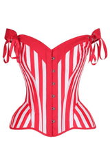 Daisy Corsets Top Drawer Red/White Striped Steel Boned Corset w/Straps