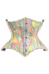 Top Drawer Retro Swirl Steel Boned Curvy Cut Underbust Cincher Corset - Daisy Corsets