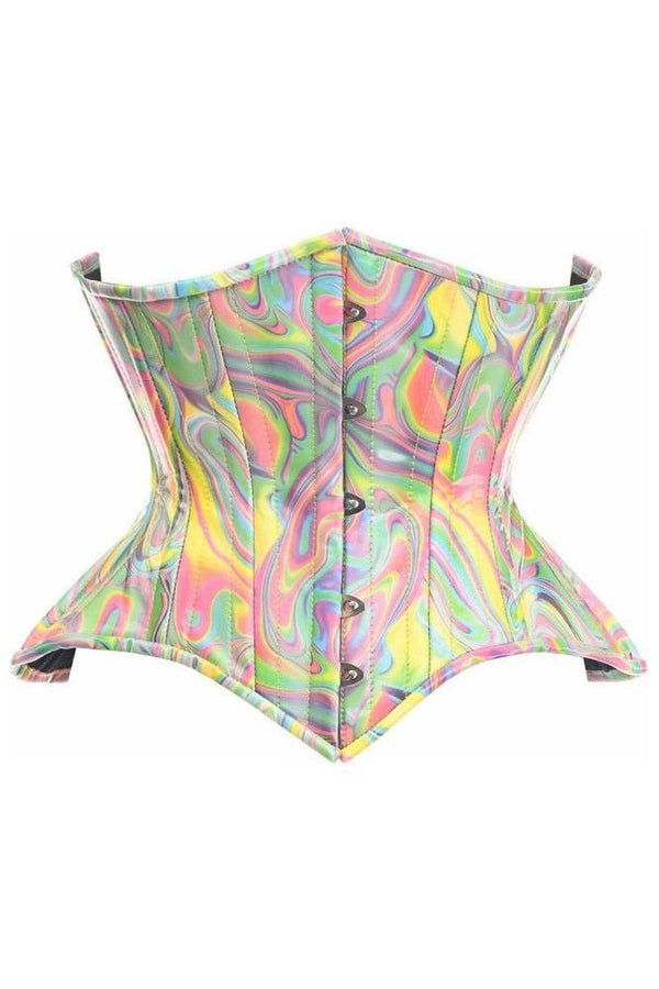 Daisy Corsets Top Drawer Retro Swirl Steel Boned Curvy Cut Underbust Cincher Corset TD-1845
