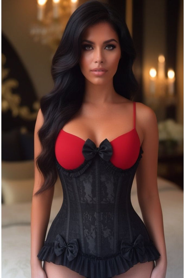 Daisy Corsets LIMITED EDITION Top Drawer Steel Boned Black Lace Underwire Burlesque Underbust Corset Cincher