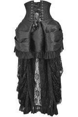 Top Drawer Steel Boned Black Lace Victorian Bustle Underbust Corset Dress - Daisy Corsets