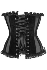 Daisy Corsets Top Drawer Steel Boned Black Mesh & Velvet Underwire Bustier Corset