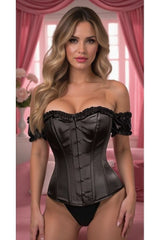 Daisy Corsets Top Drawer Steel Boned Satin Overbust Corset w/Sleeves
