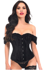 Daisy Corsets Top Drawer Steel Boned Velvet Overbust Corset w/Sleeves