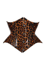 Daisy Corsets Top Drawer Steel Boned Cheetah Print PVC Mini Cincher Underbust Corset