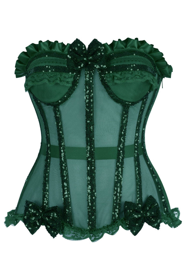 Daisy Corsets Top Drawer Steel Boned Sequin Underwire Bustier Corset